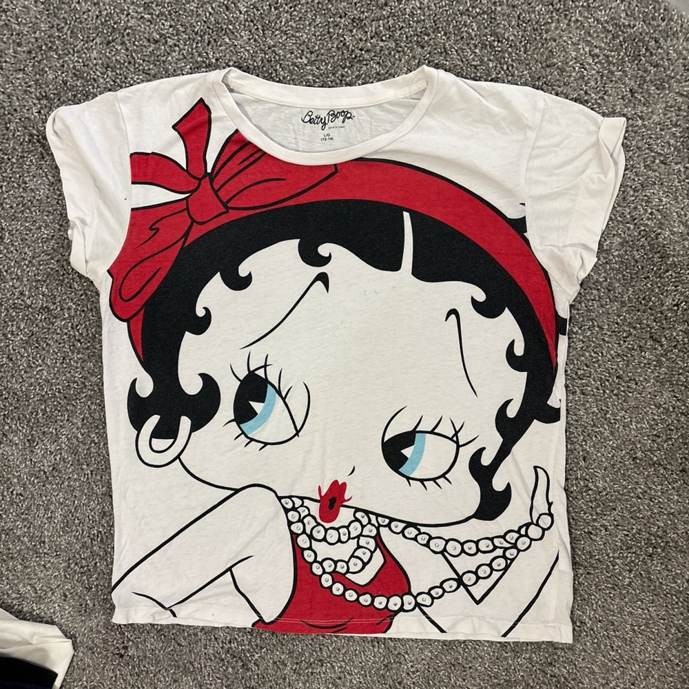 Betty Boop Kids Casual Dress - White and Red